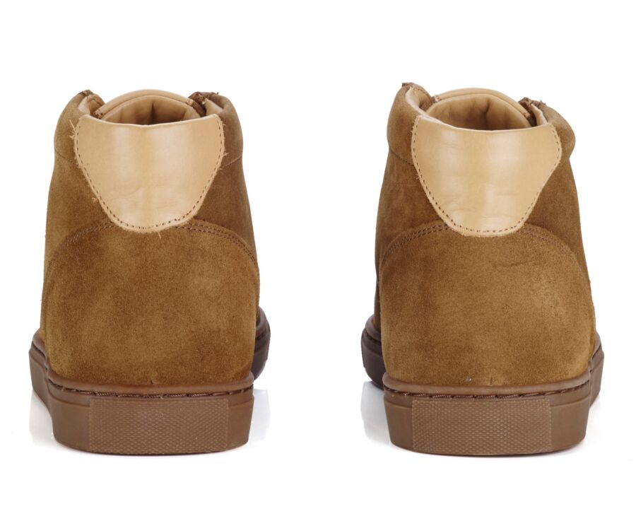Hazelnut Suede high top Trainers - THORNLEA