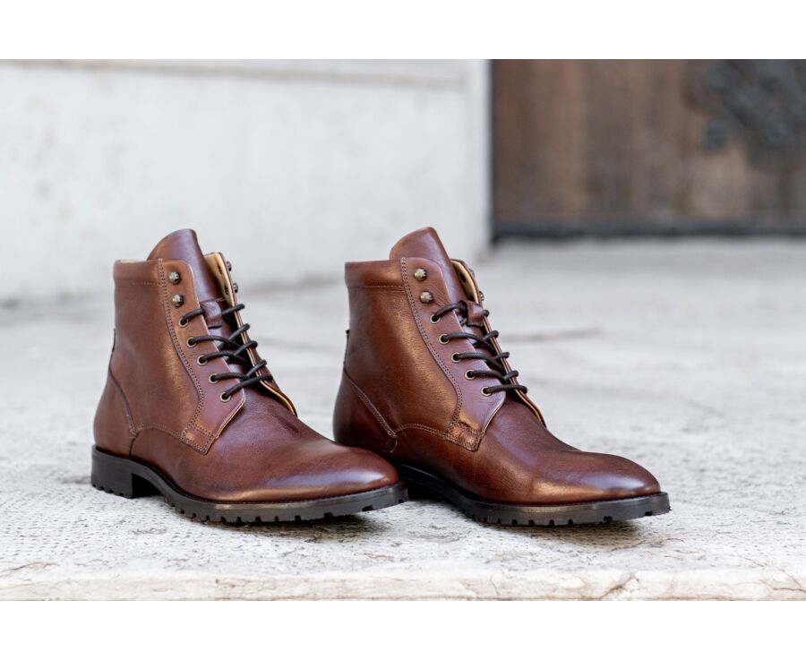 Patina Chocolate lace-up Boots Derby - BARDFIELD