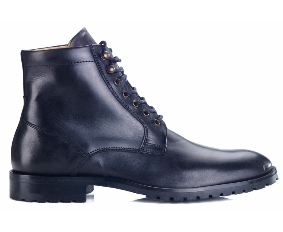 Patina Black Lace-up Derby Boots - BARDFIELD