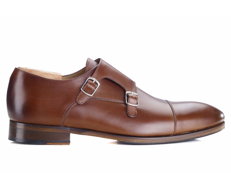 Chestnut Double Buckle Shoes with rubber pad - GRESHEY PATIN
