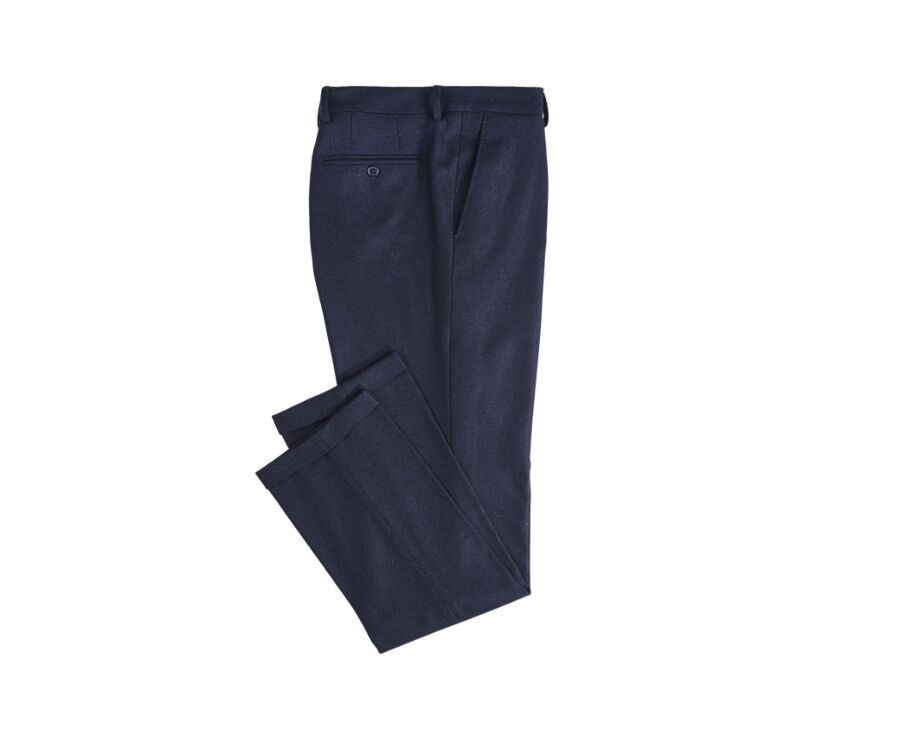 Dark navy Herringbone Men's dress trousers - Lelian