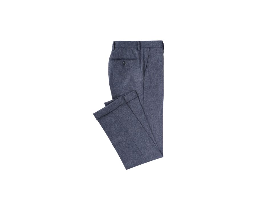 Grey Blue Herringbone Men's dress trousers - LELIAN