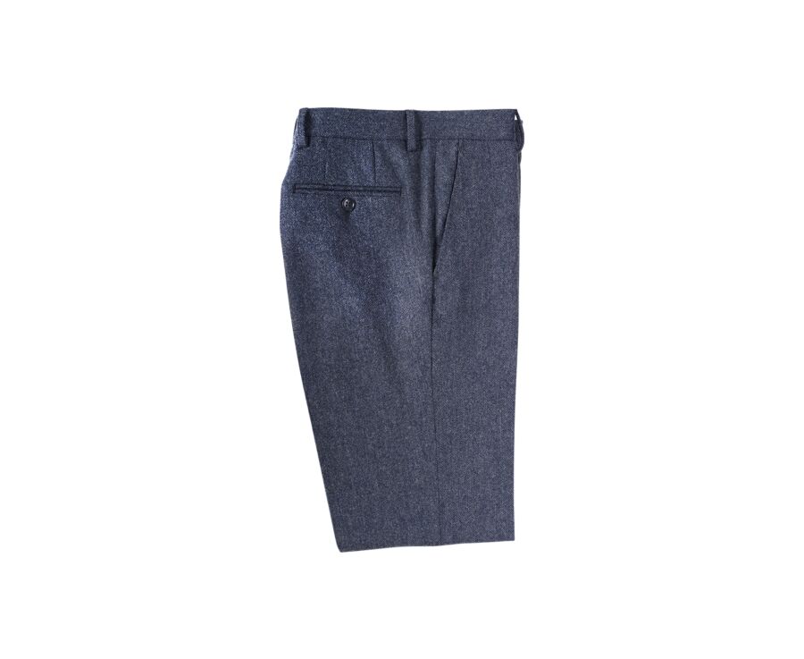 Grey Blue Herringbone Men's dress trousers - LELIAN