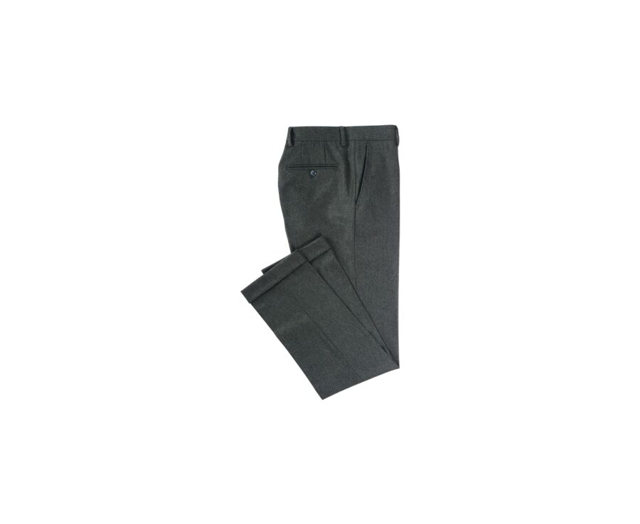 Dark Green Herringbone Men's dress trousers - LELIAN
