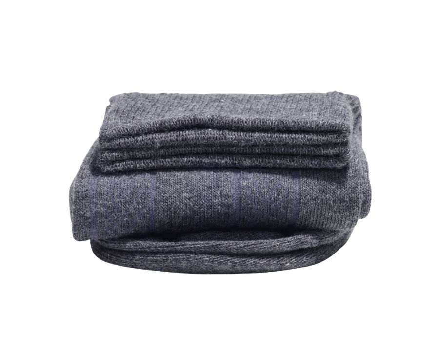 Men's Anthracite Grey Thick Cotton Socks with herringbone style