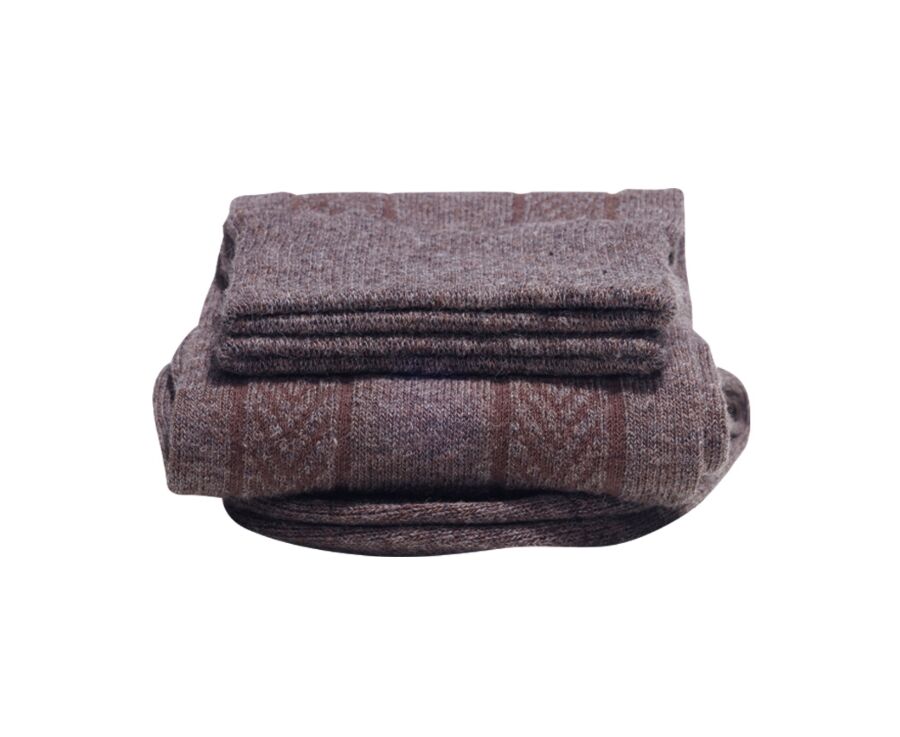 Men's Chocolate melange Thick Cotton Socks with herringbone style