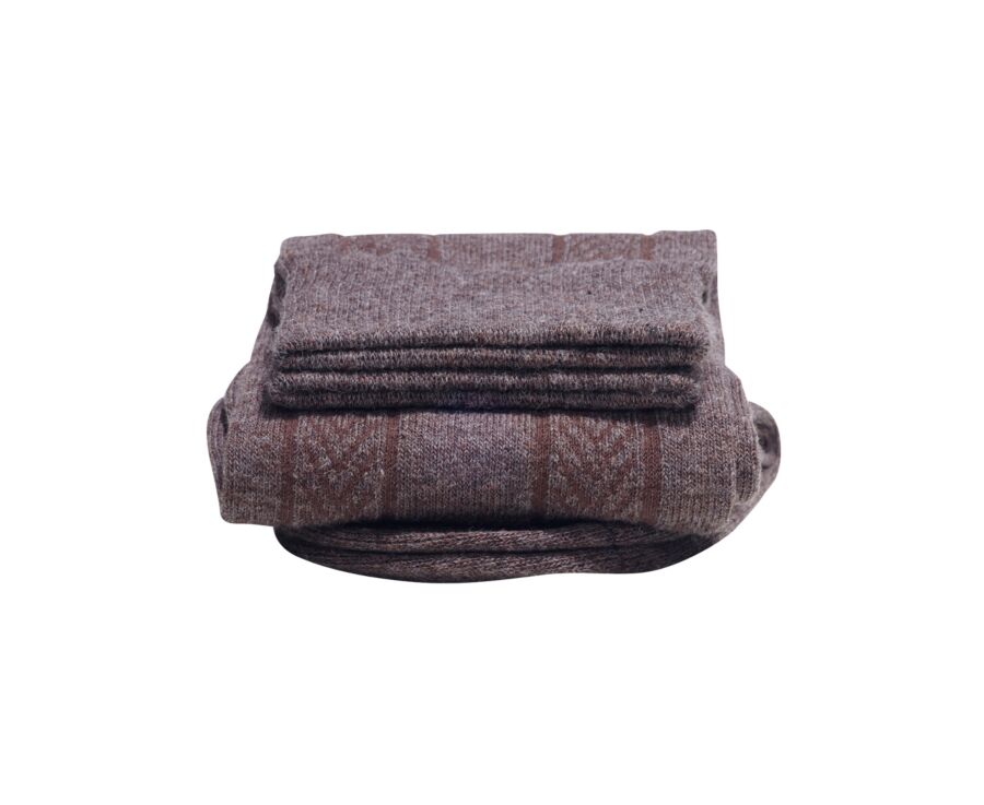 Men's Chocolate melange Thick Cotton Socks with herringbone style