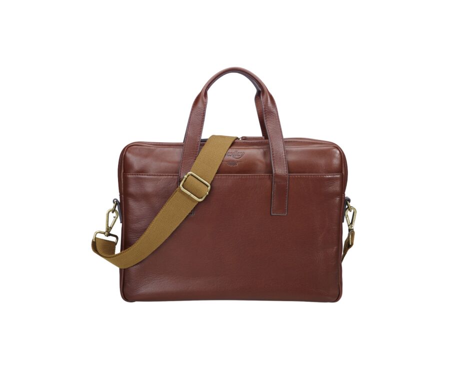 Cognac Men's leather satchel - HARWINTON