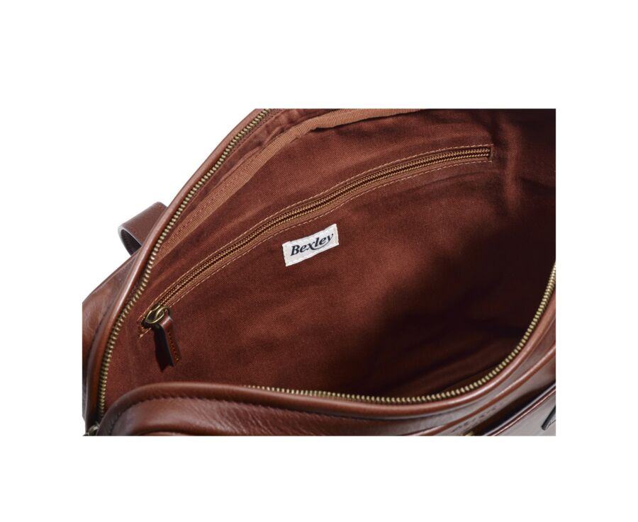 Cognac Men's leather satchel - HARWINTON