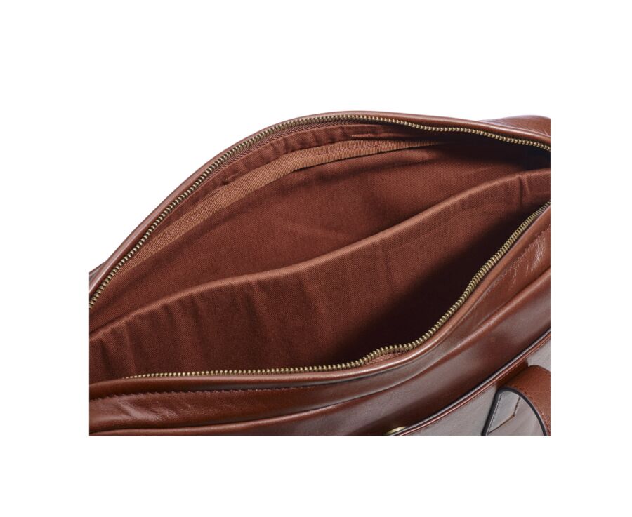 Cognac Men's leather satchel - HARWINTON