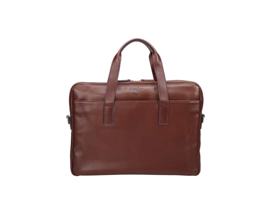 Cognac Men's leather satchel - HARWINTON
