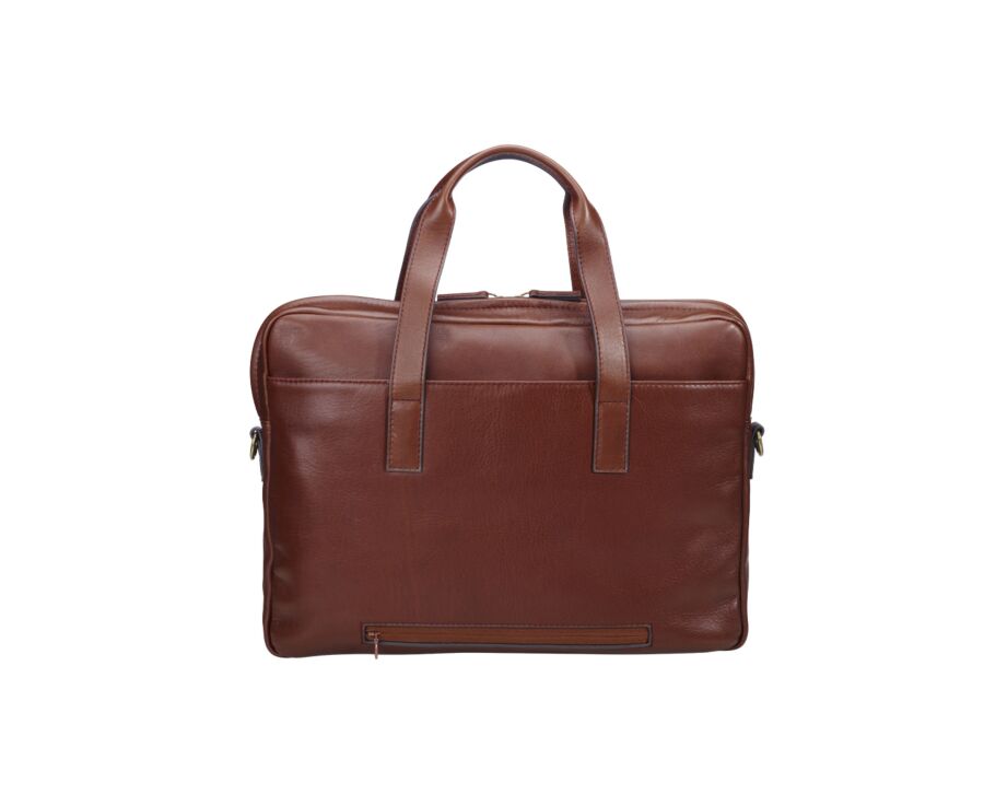 Cognac Men's leather satchel - HARWINTON