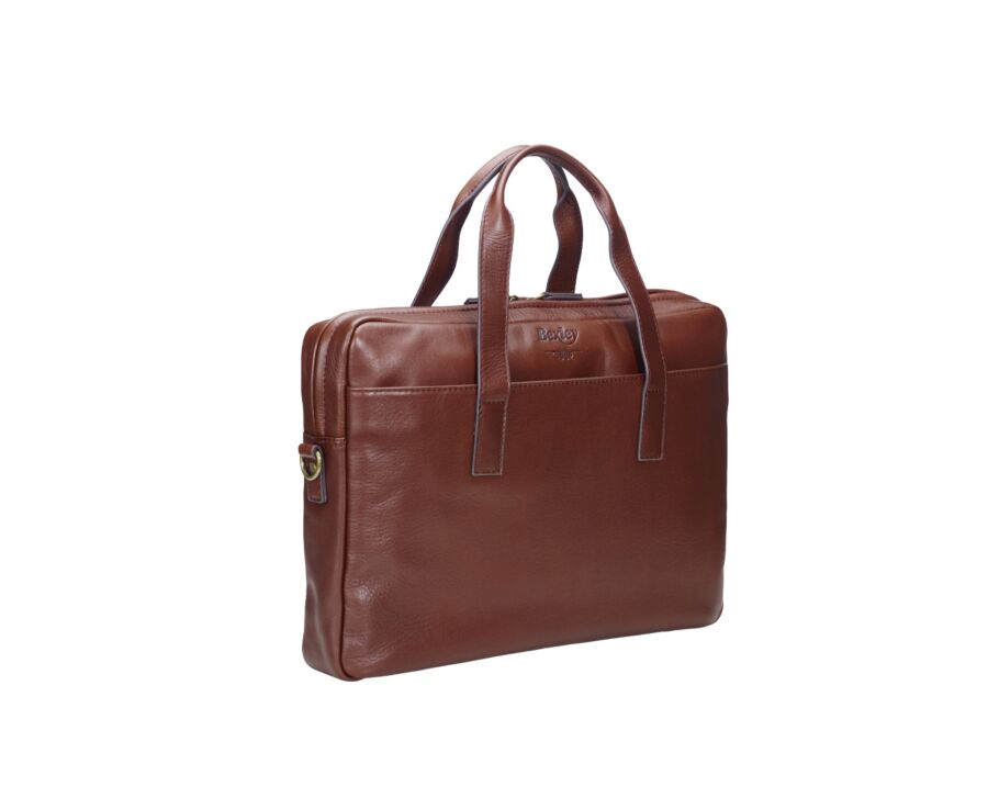 Cognac Men's leather satchel - HARWINTON