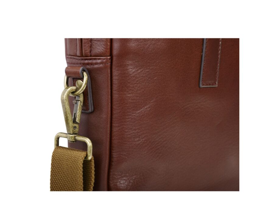 Cognac Men's leather satchel - HARWINTON