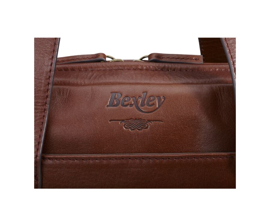Cognac Men's leather briefcase - HARWINTON
