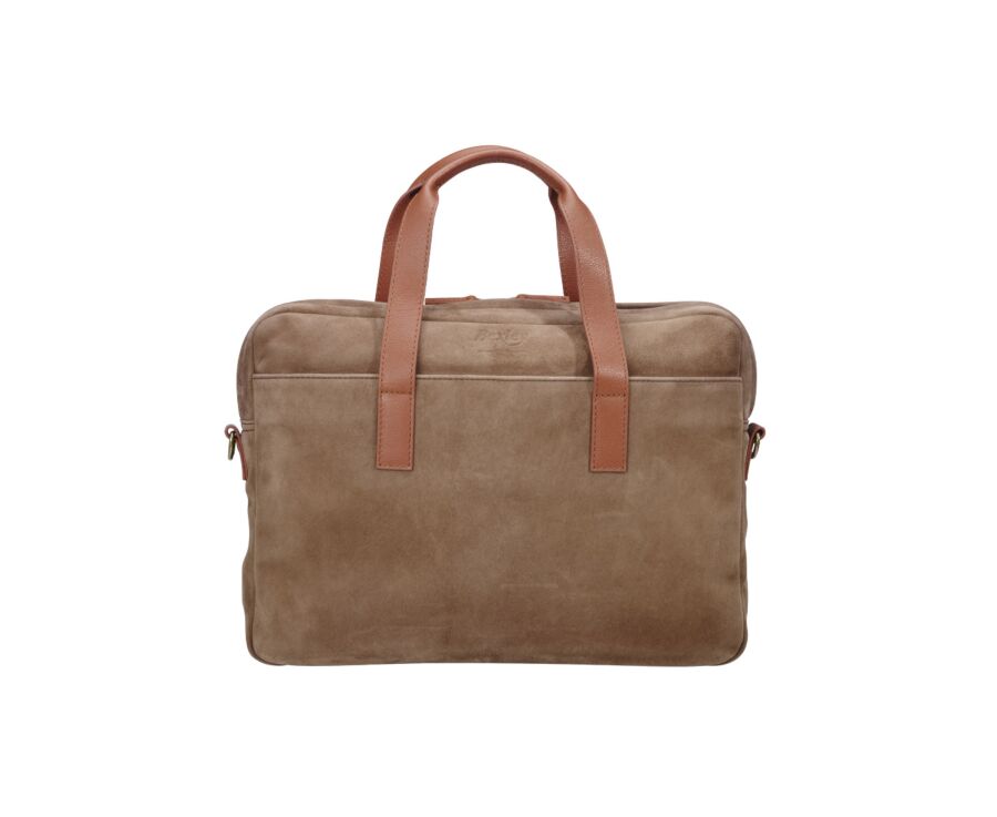 Tobacco velvet Men's leather satchel - HARWINTON