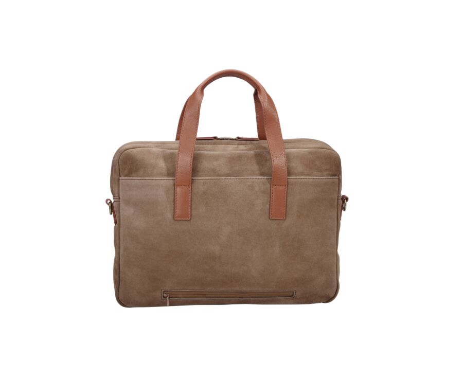 Tobacco velvet Men's leather satchel - HARWINTON