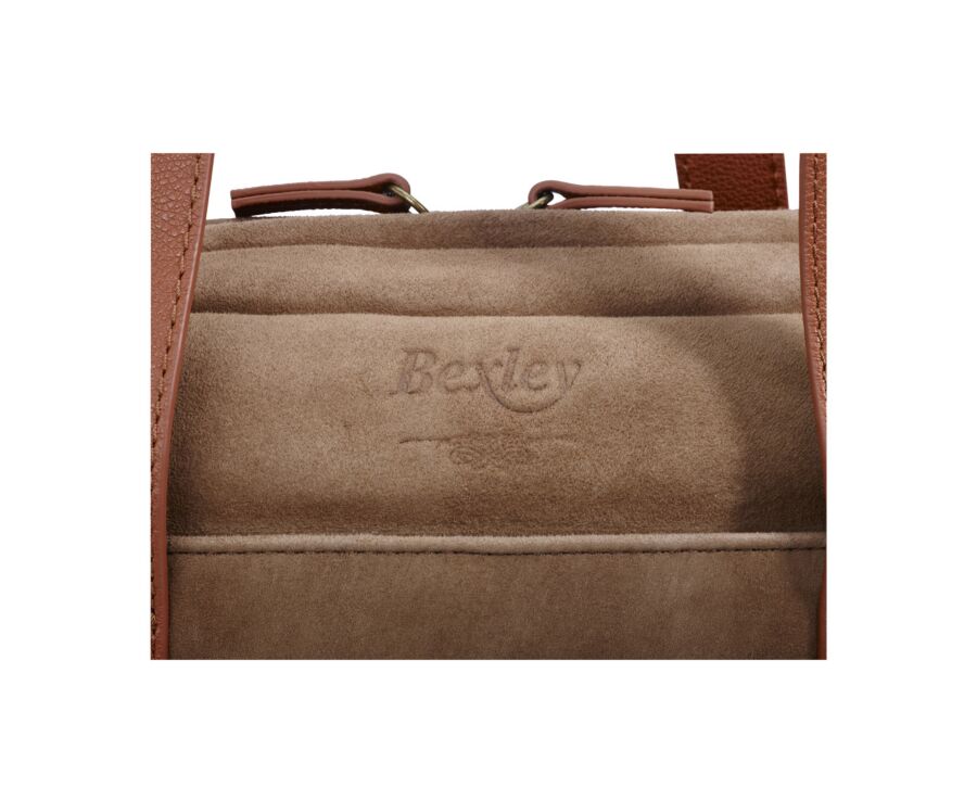 Tobacco velvet Men's leather satchel - HARWINTON