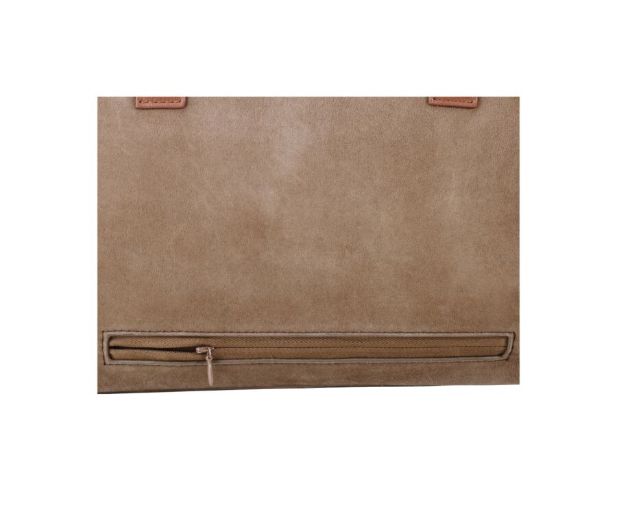 Tobacco velvet Men's leather satchel - HARWINTON