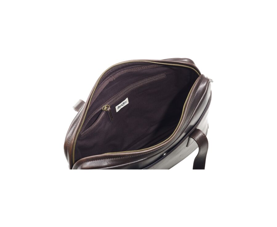 Dark Chocolate Men's leather satchel - HARWINTON