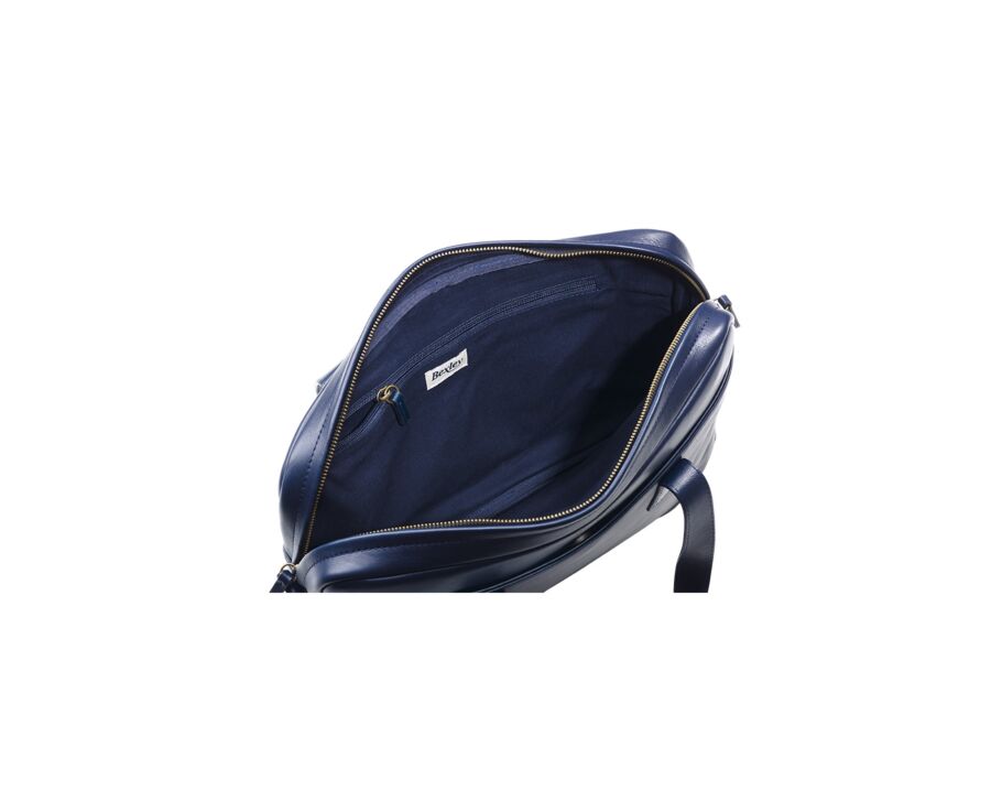 Navy Men's leather satchel - HARWINTON