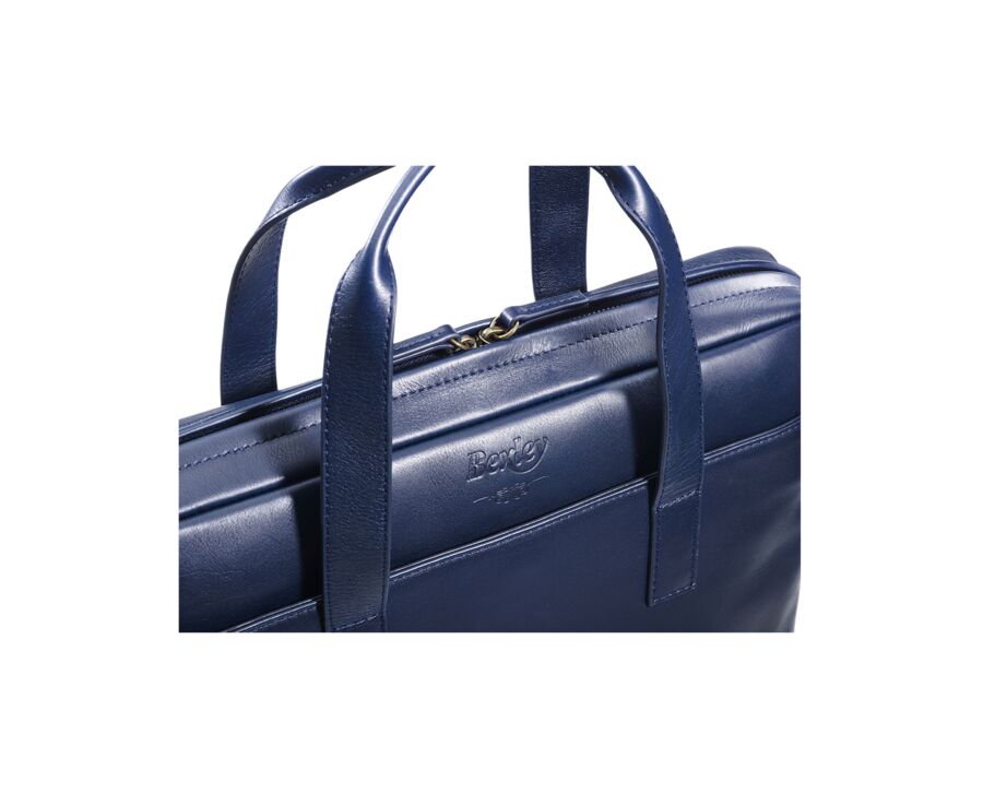 Navy Men's leather satchel - HARWINTON