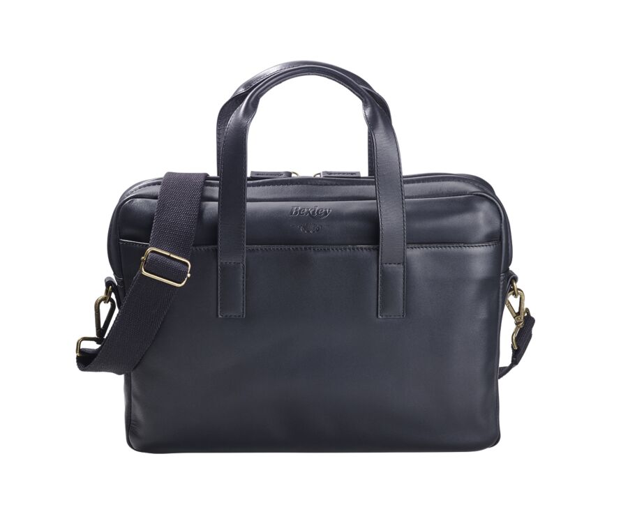 Men's Black Leather Satchel - HARWINTON