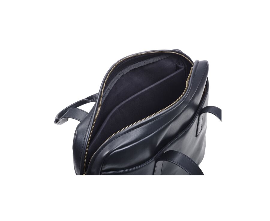 Men's Black Leather Satchel - HARWINTON