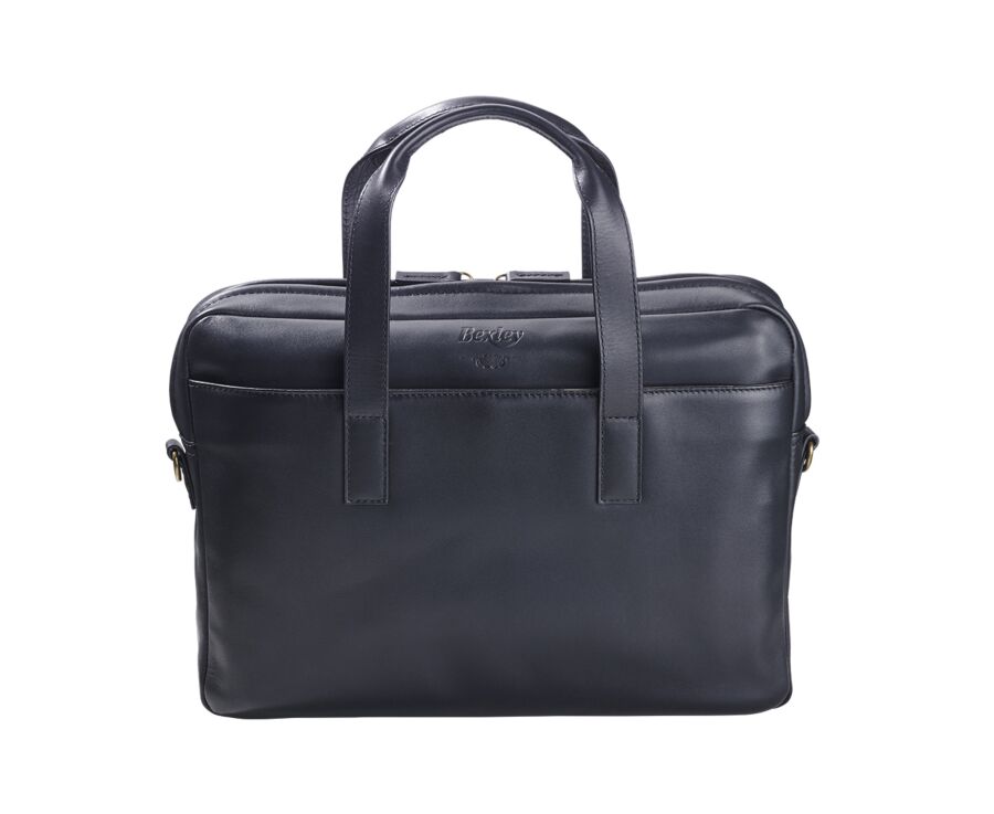 Men's Black Leather Satchel - HARWINTON