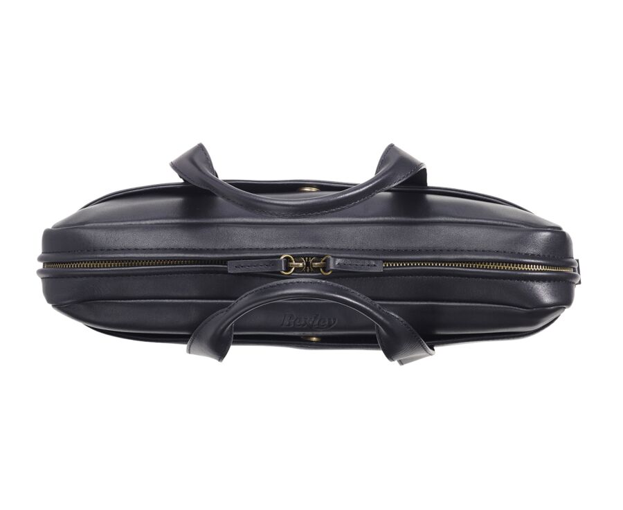 Men's Black Leather Satchel - HARWINTON