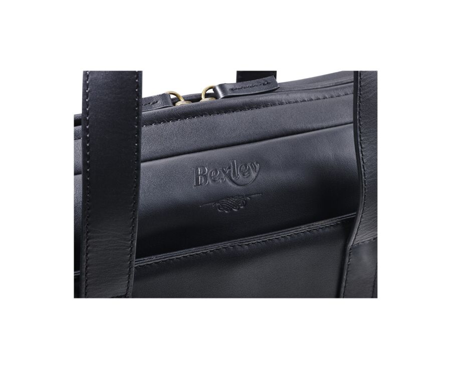 Men's Black Leather Satchel - HARWINTON