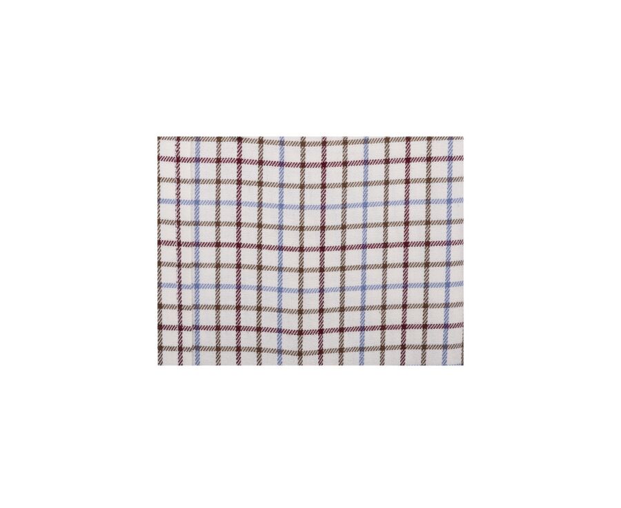 Soft Beige Twill shirt with checks - Chest pocket - BENETTH