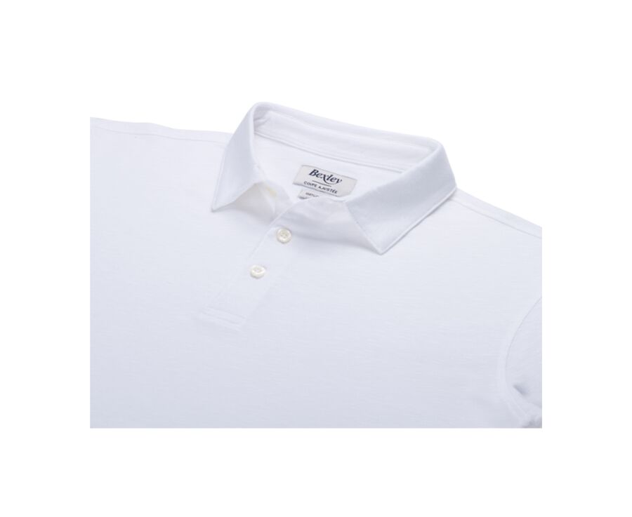 White Men's long sleeve polo shirt - AIDEN ML