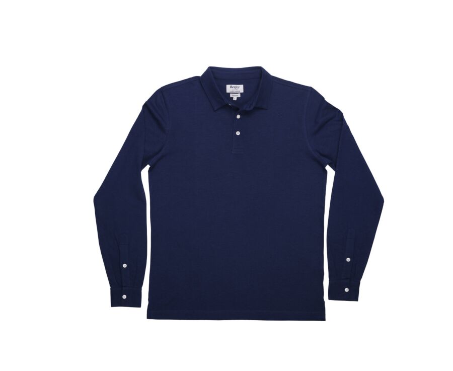 Navy Men's long sleeve polo shirt - AIDEN ML