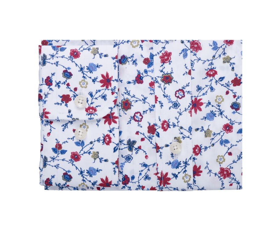 Blue red & Beige printed shirt - RODÉRIC
