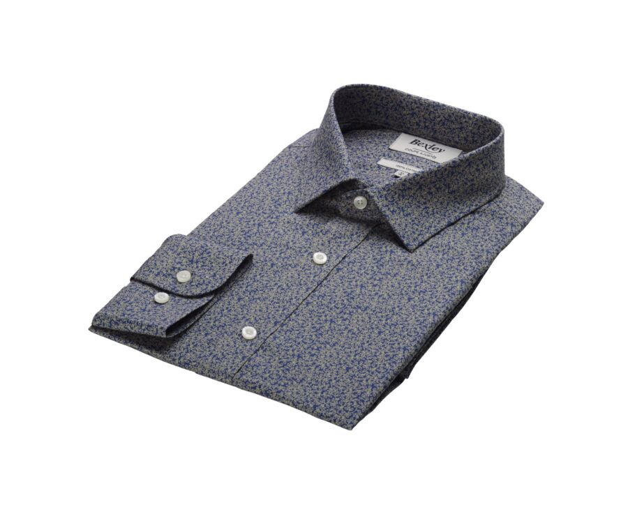 Blue & Beige printed shirt - ULDÉRIC