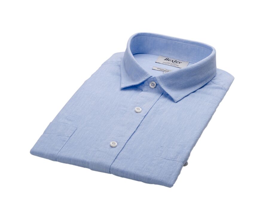 Light Blue Chambray cotton linen shirt - SIPHÉRIN
