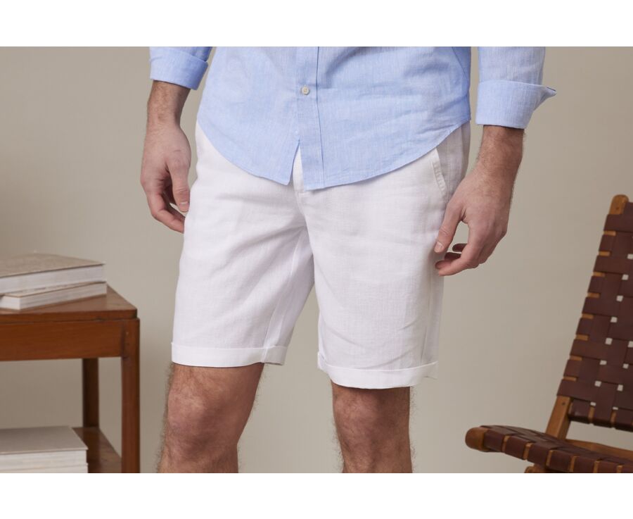 Blanc linen shorts - BORYS