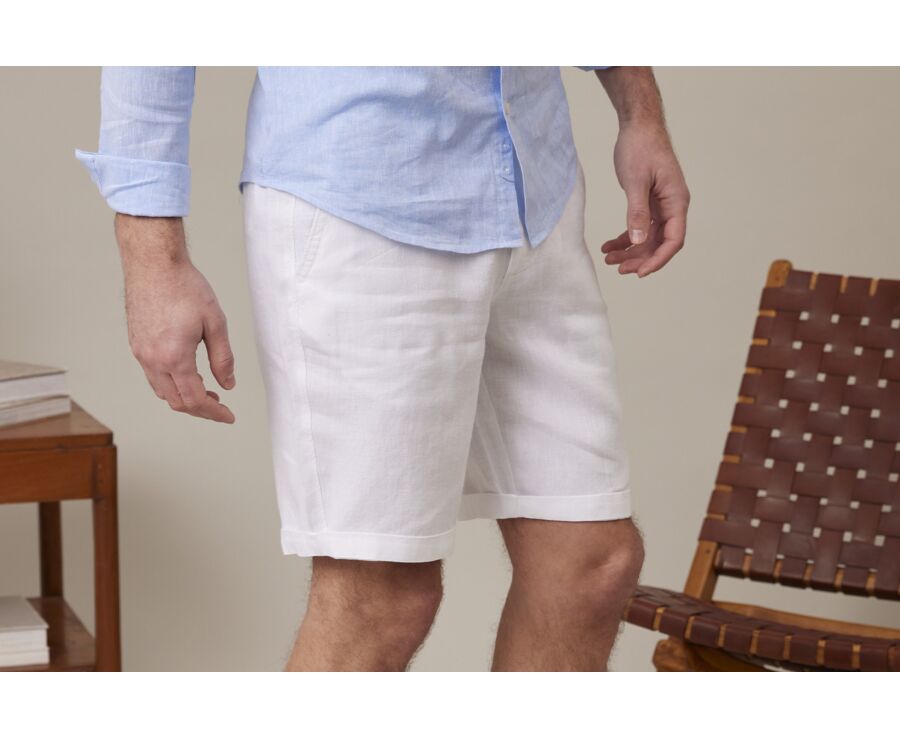 Blanc linen shorts - BORYS