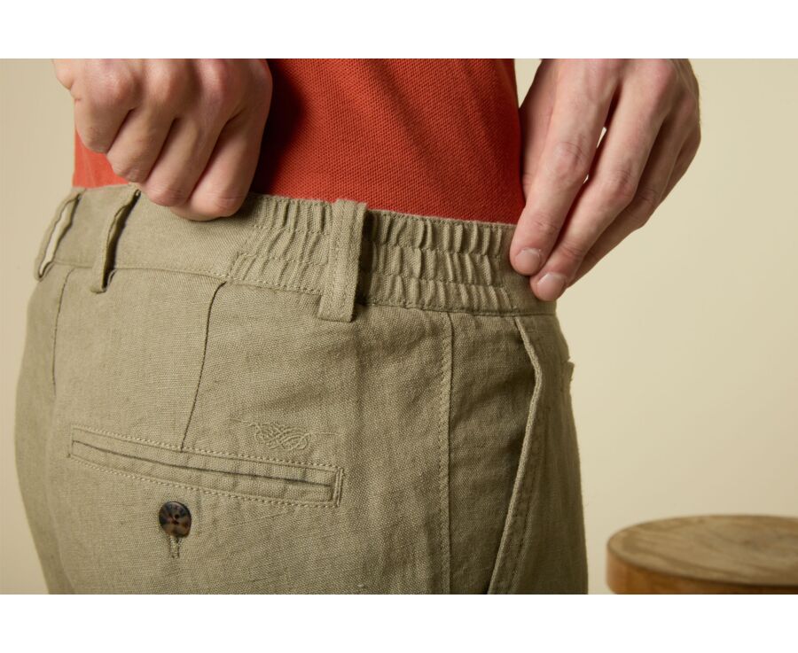 Taupe Linen Bermuda Shorts - BORYS