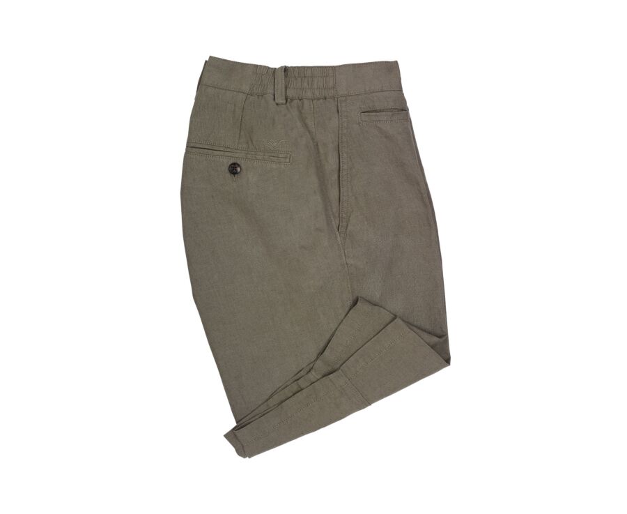 Taupe Linen Bermuda Shorts - BORYS