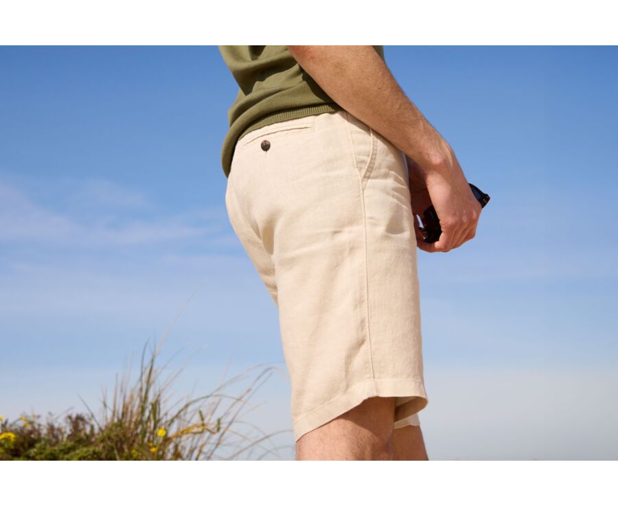 Light Beige linen shorts - BORYS