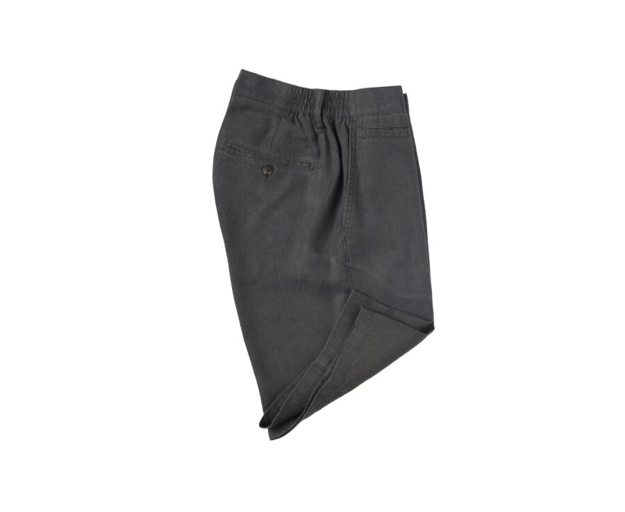 Dark Olive linen shorts - BORYS