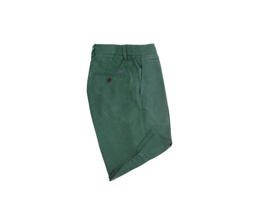 Pine Green linen shorts - BORYS