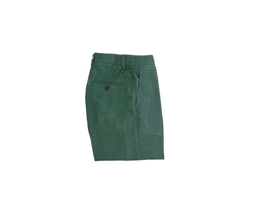 Pine Green linen shorts - BORYS