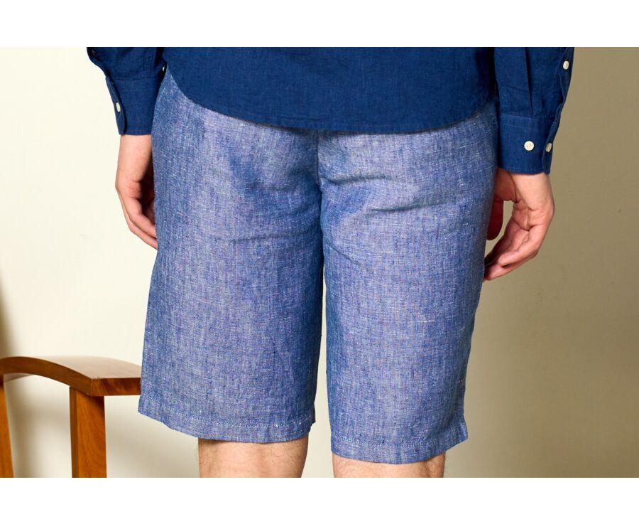 Blue Chambray linen shorts - BORYS