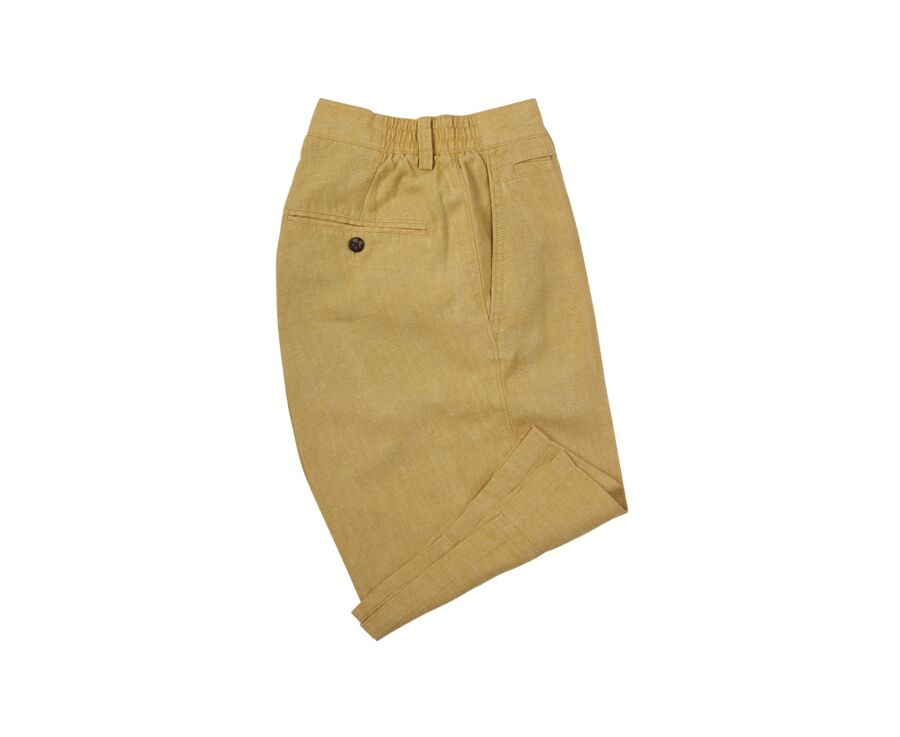 Ochre Linen Bermuda Shorts - BORYS