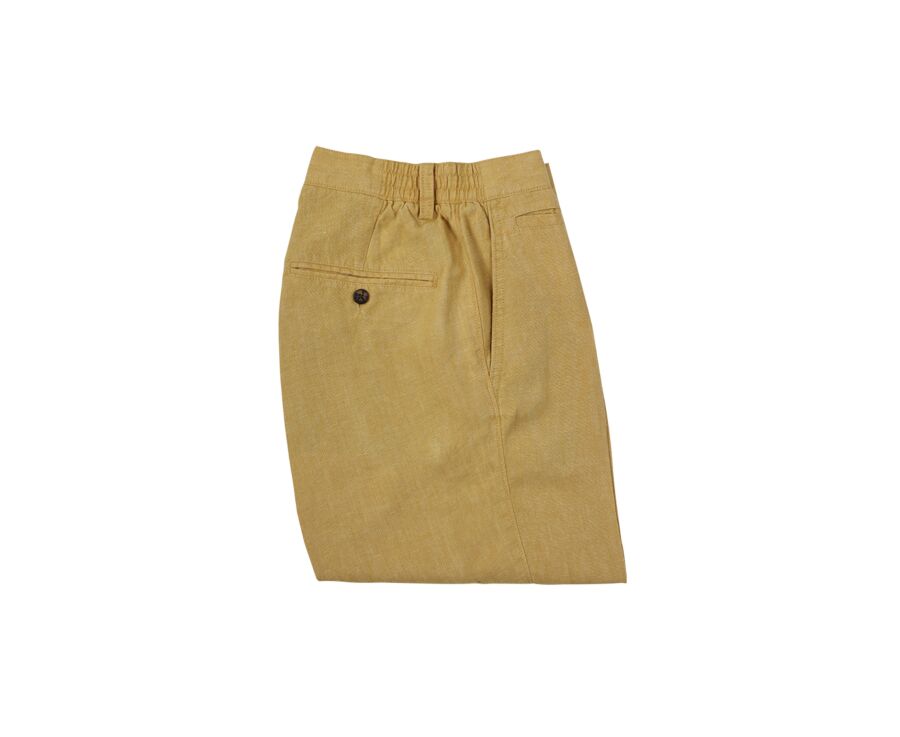 Ochre Linen Bermuda Shorts - BORYS