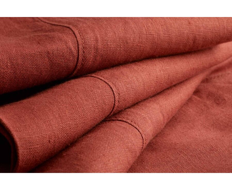 Terracotta Linen Bermuda Shorts - BORYS