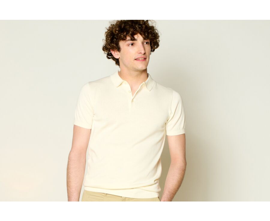 Unbleached men's polo shirt - BRAIDEN